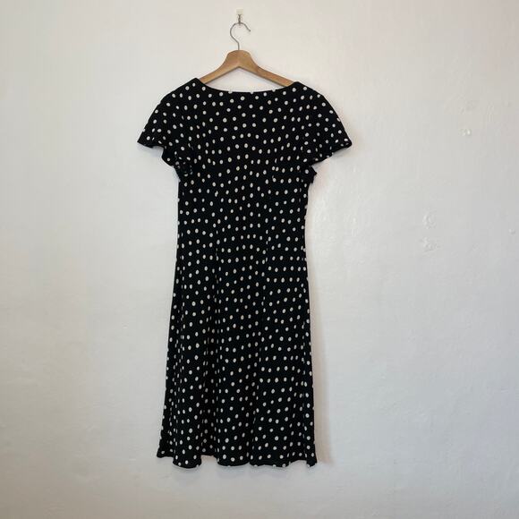 Vintage 90s – Boat Neck Polka Dot Midi Dress - Picture 3 of 8
